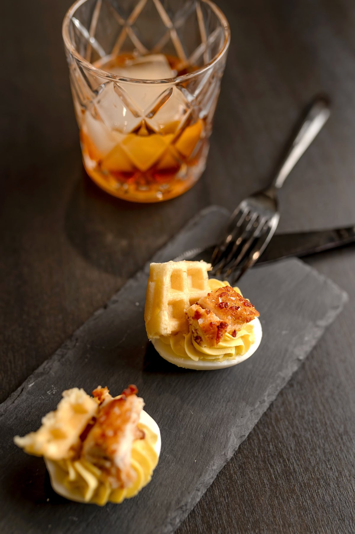 Chicken and Waffles Deviled Eggs