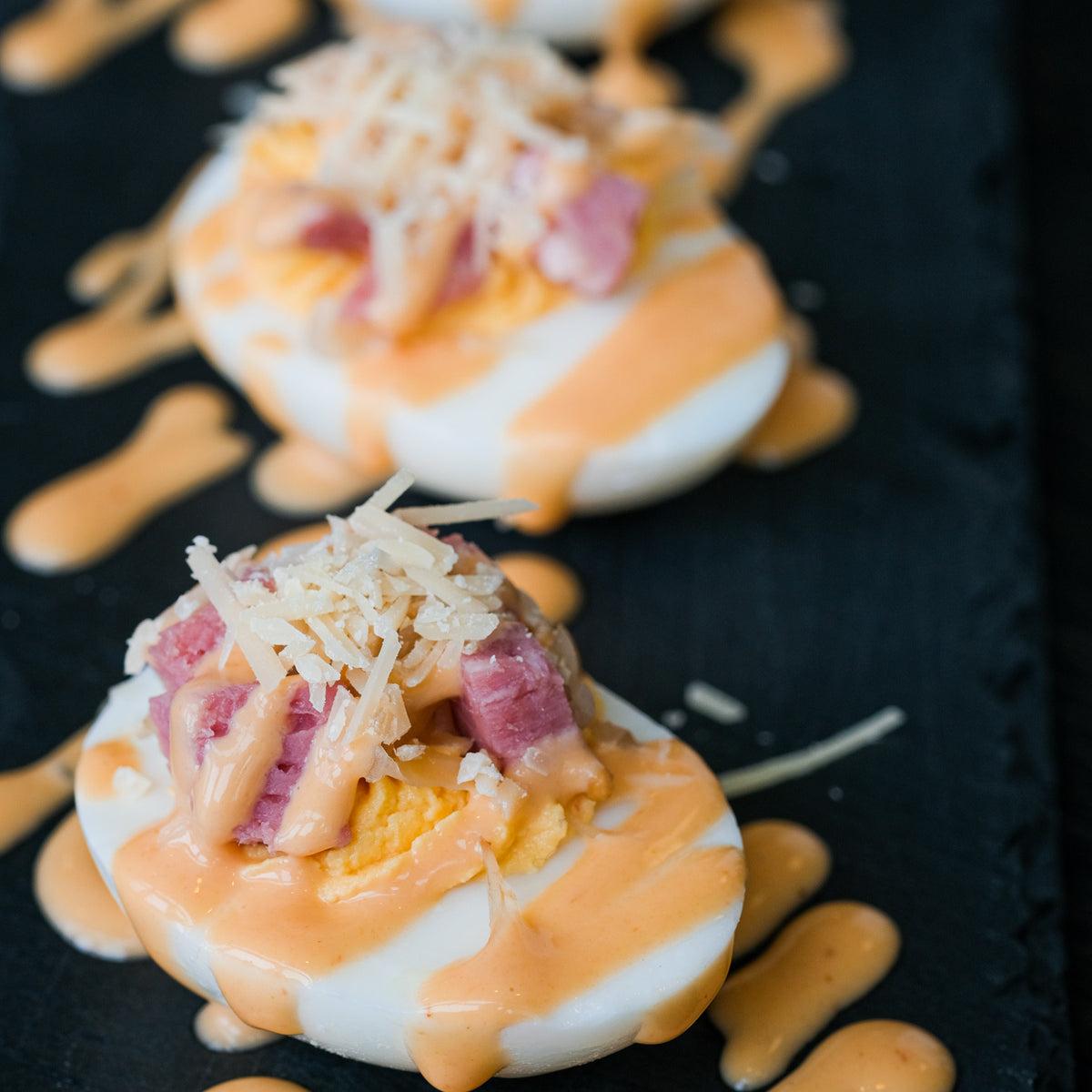 The Reuben Deviled Eggs