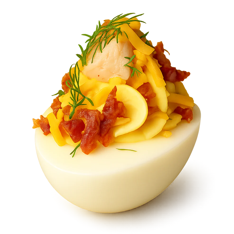 Chicken Bacon Ranch Deviled Eggs